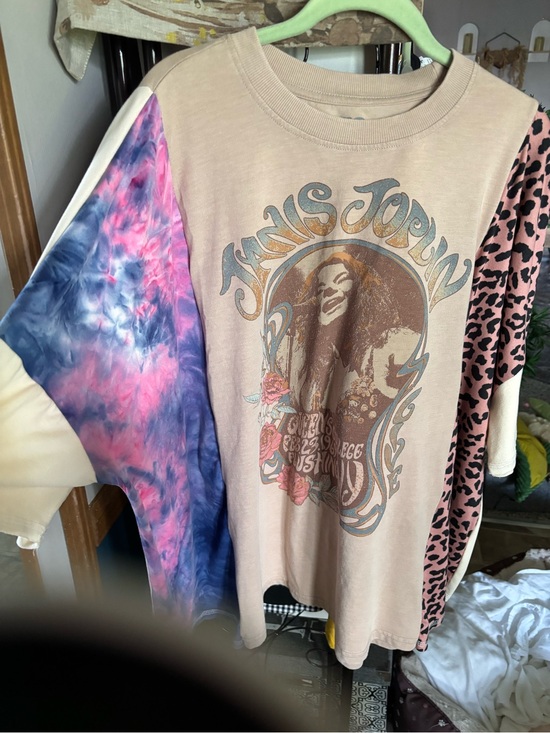 Other - Janis Joplin Graphic Tee Tie-Dye Sleeve handcrafted upcycled oversized